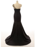 Black Chiffon Beaded One Shoulder Mermaid Long Prom Dress